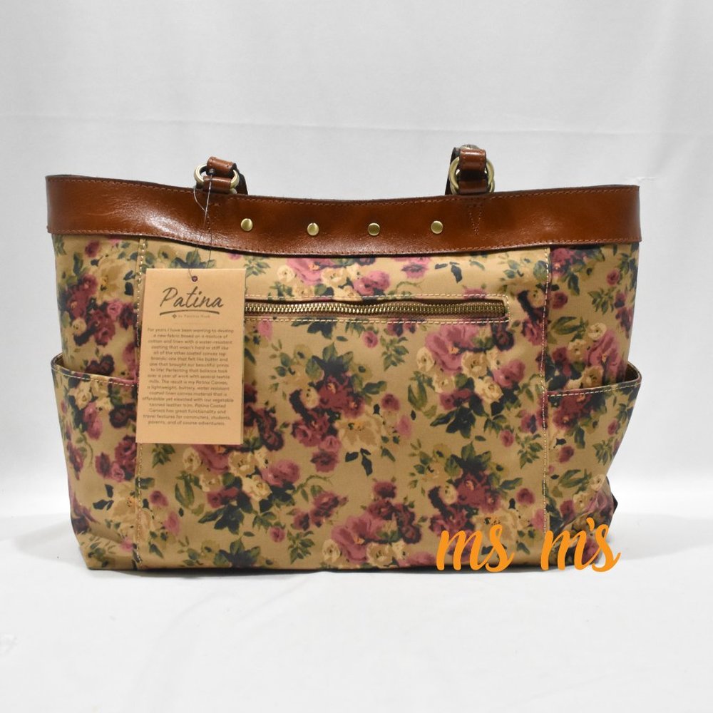 NWT Patricia Nash Rose Coated Canvas Tote - Picture 6 of 16